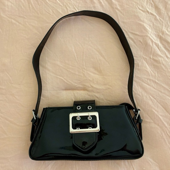 Handbags - Black Patent PU Leather Shoulder Bag